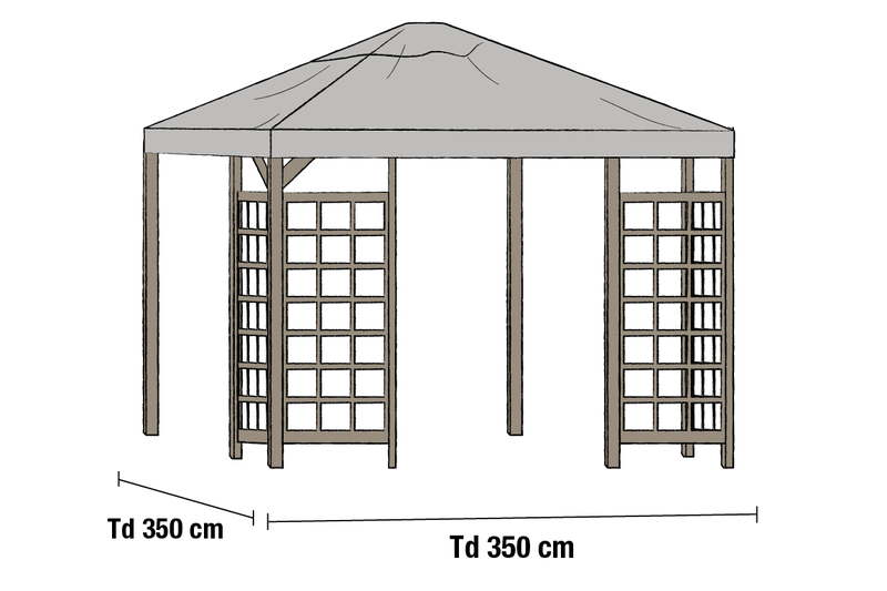 Hov canopy 3,5x3,5 grey