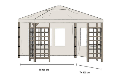 Hov side wall 3x4 beige 1 pair